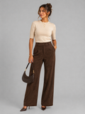 Suéde Pantalon - Donkerbruin