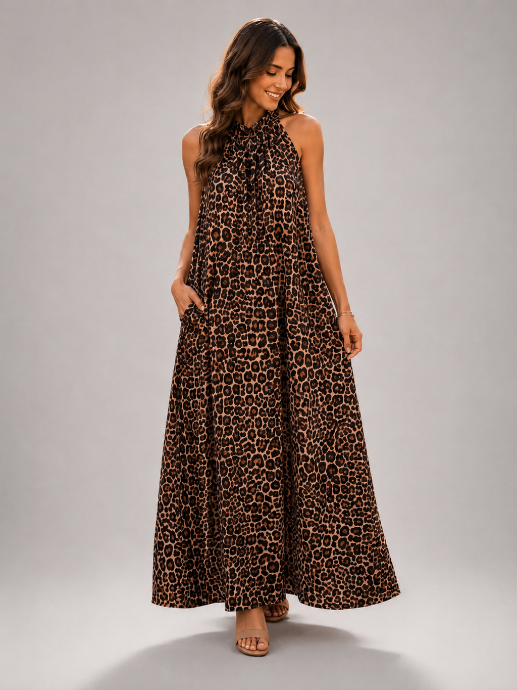 Maxi Jurk Panterprint - 100% Katoen