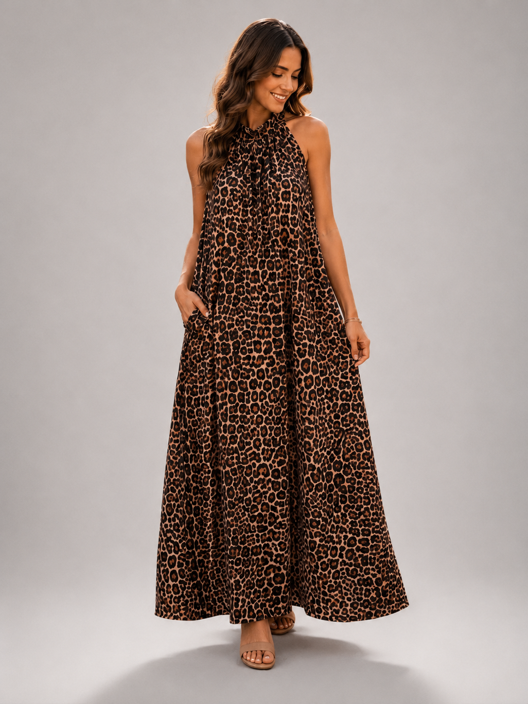 Maxi Jurk Panterprint - 100% Katoen