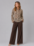 Kanten Blouse Lang Créme/Taupe