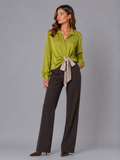 Blouse met Sjaaltje - Olijfgroen