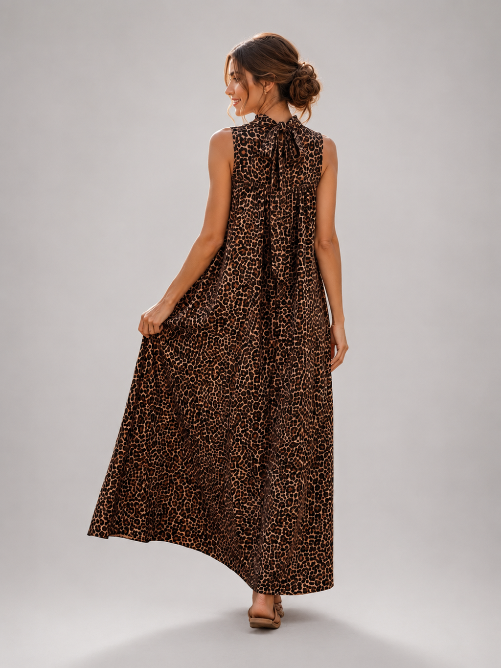Maxi Jurk Panterprint - 100% Katoen