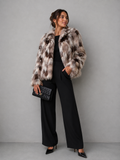 Luxe Faux Fur Jas- Taupe mix