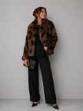 Luxe Faux Fur Jas - Bruin Zwart