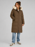Winterjas Bruin met Faux Fur