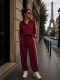 Luxe Casual 2 delige set Bordeaux