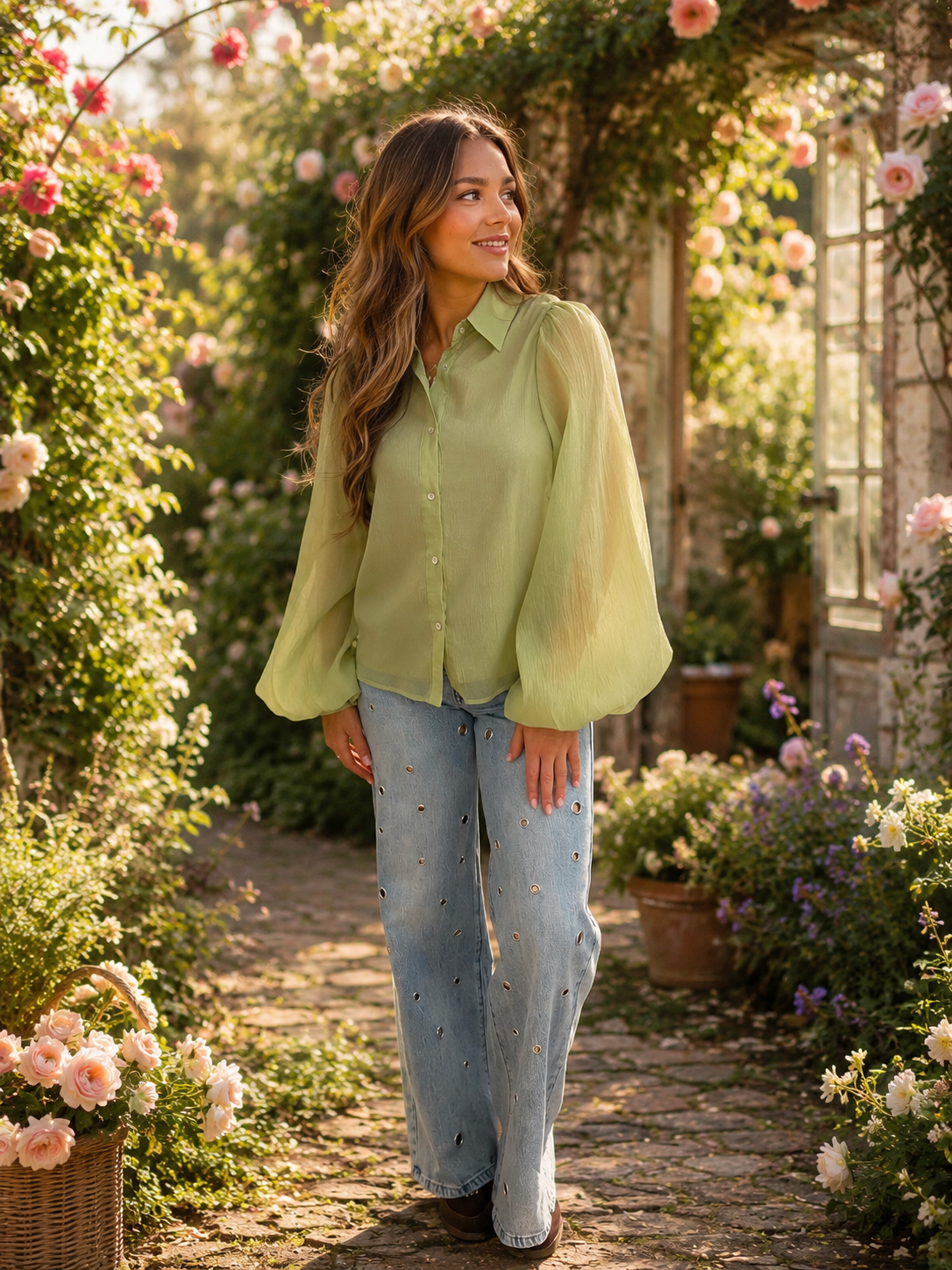 Elli white Luna Mint Blouse