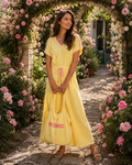 Badstof Shopper ICONIC - Geel/Roze