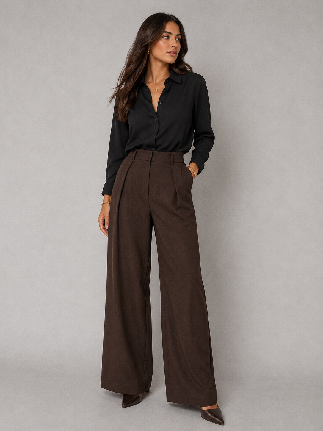 Pantalon - Donkerbruin