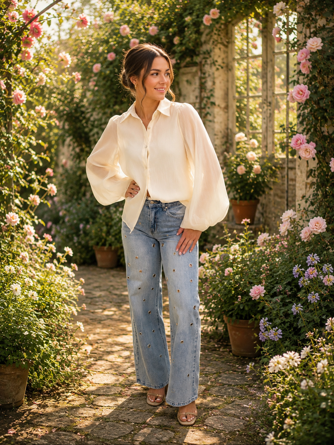 Elli white Créme Blouse