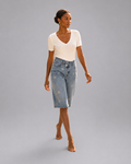 Jeans Bermuda met strass Sterren - Lichtblauw
