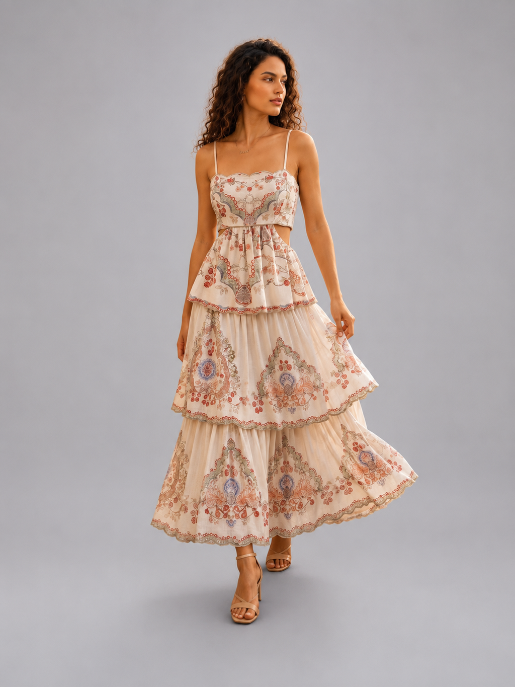 Bohemian Maxi jurk met Smock top & open rug