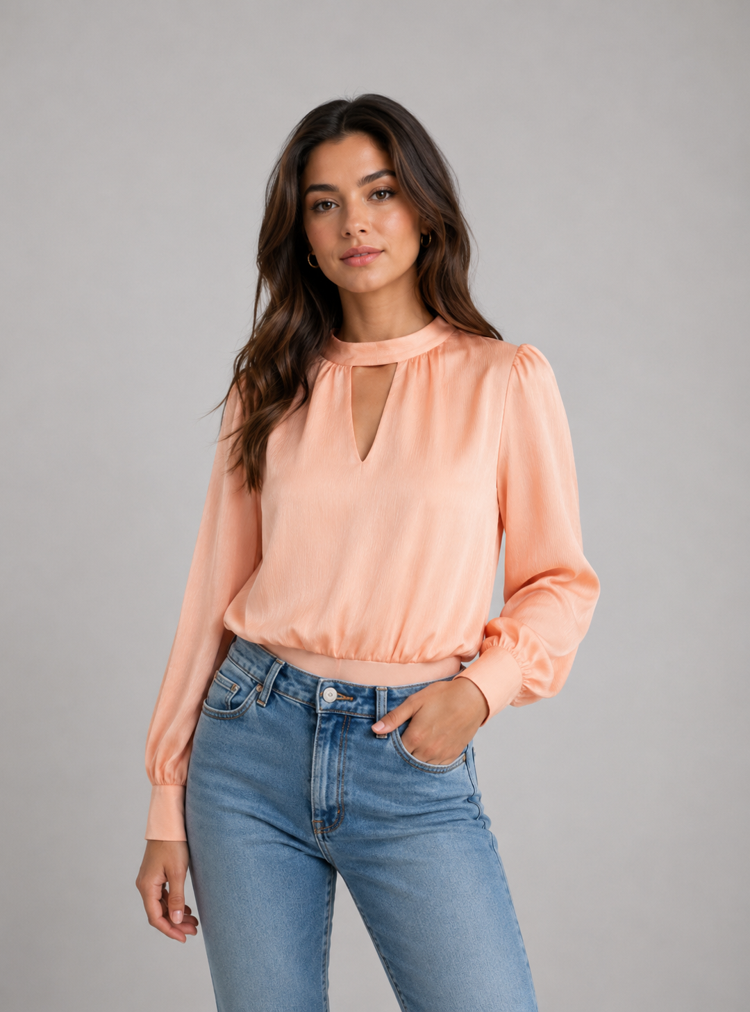 Elli white Body blouse - Oranje glans