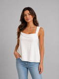 Elli white top met elegante strik op de rug - Wit
