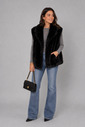 Faux Fur Bodywarmer - Zwart